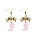 New Creative Fashion Jewelry Cut Bowknot Christmas Boots Earrings Accessories for Women